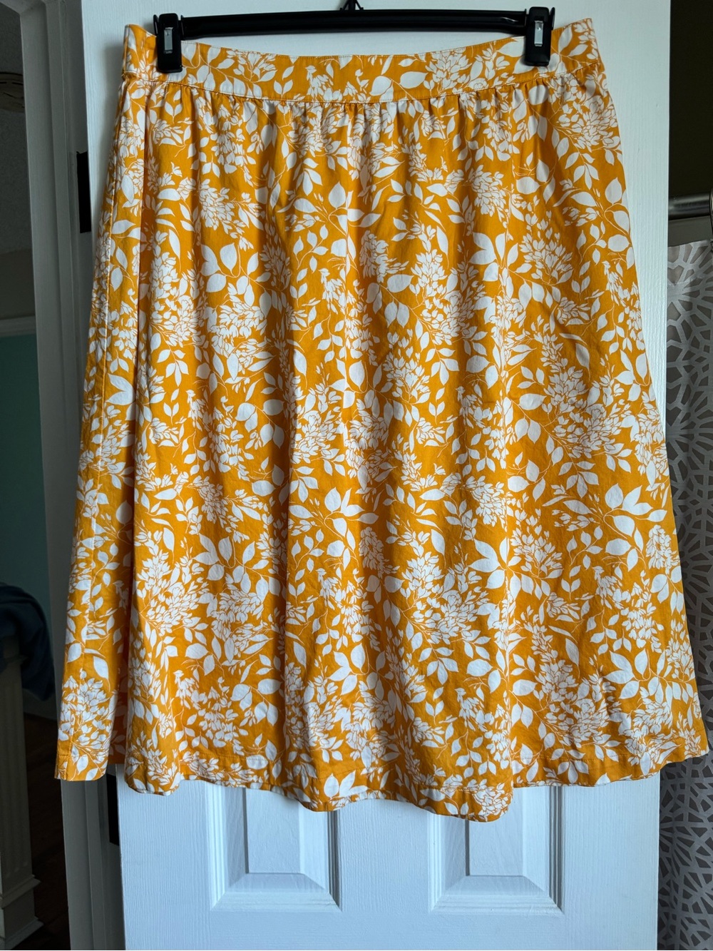 LOFT Yellow Floral Circle Skirt